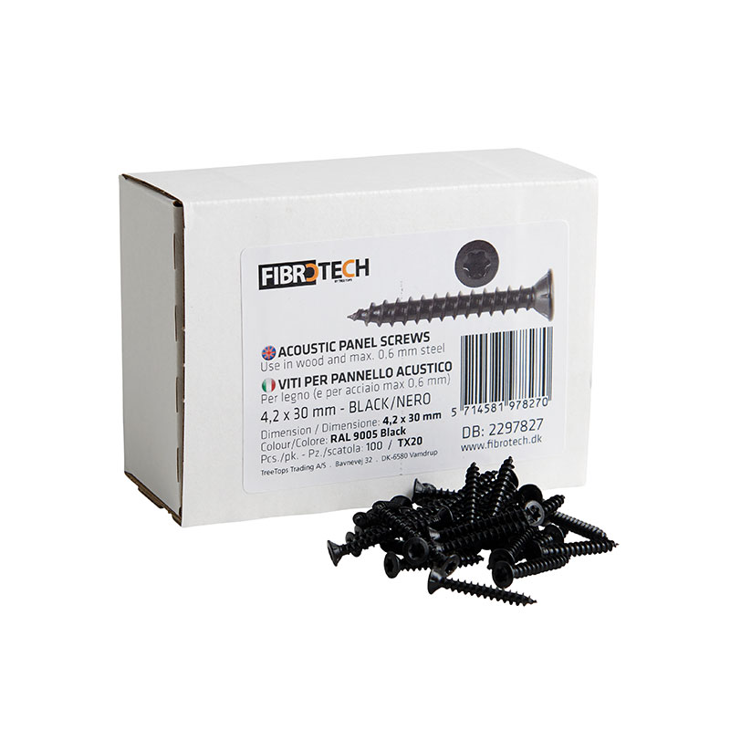 Fibrotech-sort Panel screws Black - Tx. 20